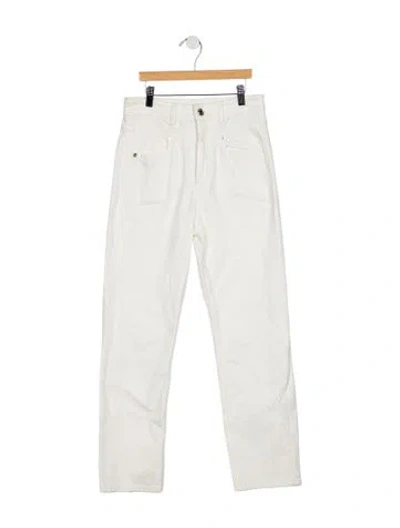 Pre-owned Maje Mid-rise Straight Leg Jeans In Neutrals