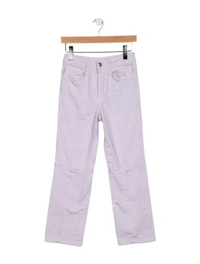 Pre-owned Maje Mid-rise Straight Leg Jeans In Purple