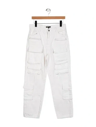 Pre-owned Maje Mid-rise Straight Leg Jeans In White