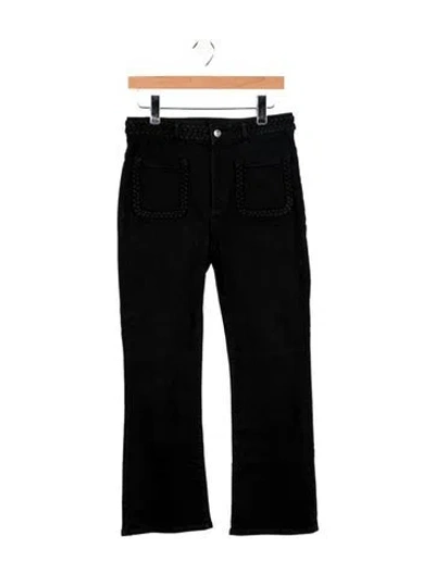 Pre-owned Maje Mid-rise Wide Leg Jeans In Black