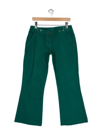Pre-owned Maje Mid-rise Wide Leg Jeans In Green