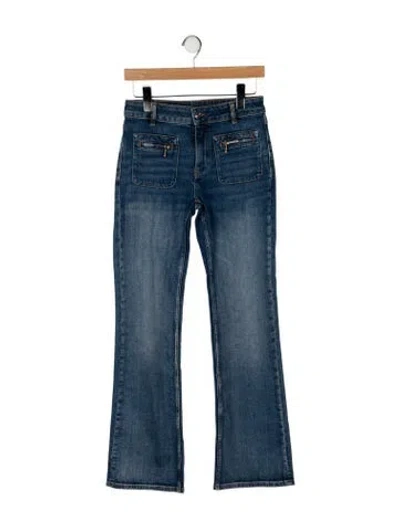 Pre-owned Maje Mid-rise Wide Leg Jeans W/ Tags In Blue