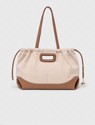 Maje Milpli Canvas And Leather Tote Bag In Multi