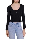 Maje Stretch Knit Twin Set In Black