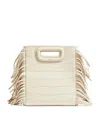 Maje Womens Ecru M Mini Mock-croc Embossed-leather Cross-body Bag In White