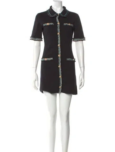 Pre-owned Maje Mini Dress In Black