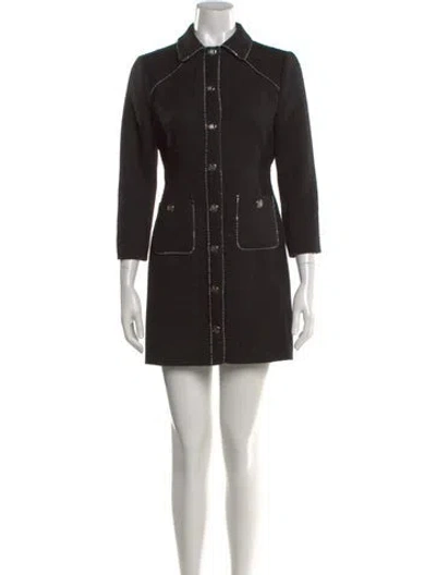 Pre-owned Maje Mini Dress In Black