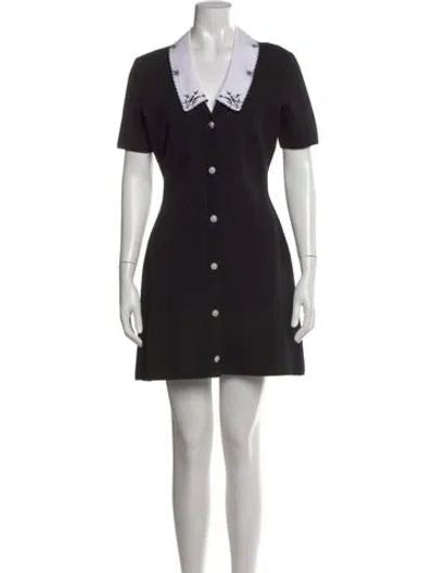 Pre-owned Maje Mini Dress In Black