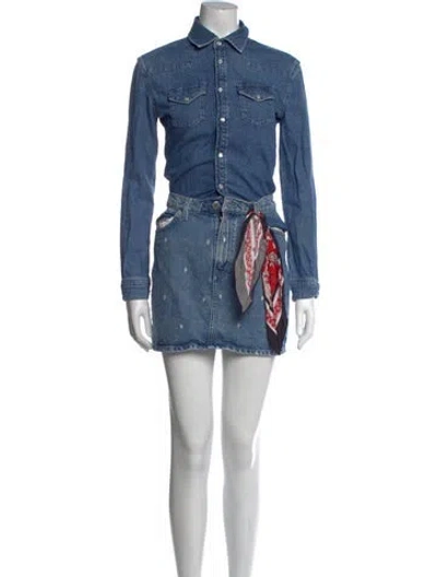 Pre-owned Maje Mini Dress In Blue