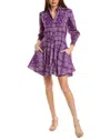 Maje Woman Mini Dress Dark Purple Size 10 Cotton In Purple