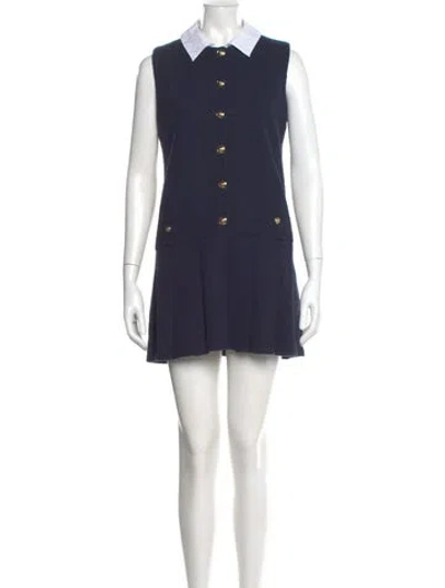Pre-owned Maje Mini Dress W/ Tags In Blue