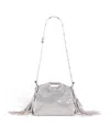 Maje Mini Embellished Leather Miss M Shoulder Bag In Black