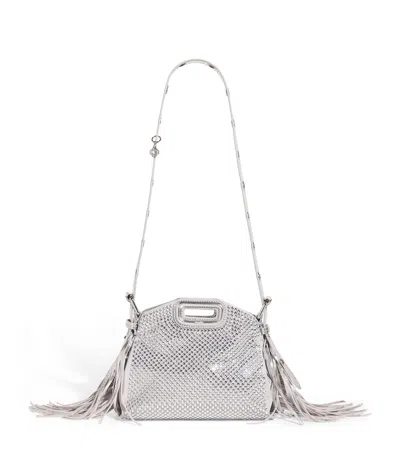 Maje Mini Embellished Leather Miss M Shoulder Bag In Black