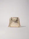 Maje Mini Embossed-leather M Bag With Chain In Gold