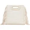 Maje Crocodile-effect Leather Mini M Bag In Vanilla /