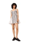 Maje Mini Embroidered Strap Dress In Neutral
