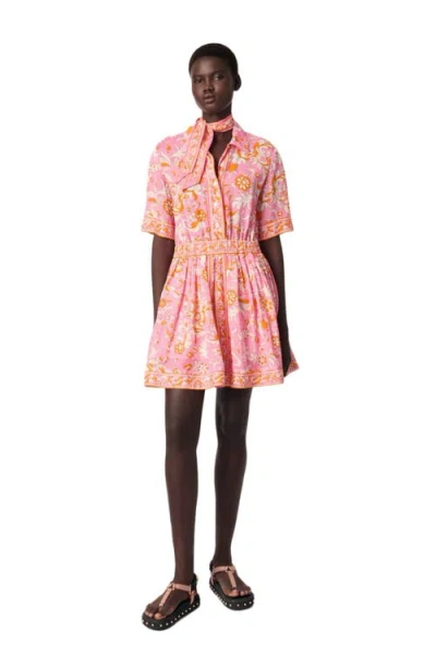 Maje Mini Flowing Patterned Dress