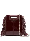 Maje Mini Fringe-edged Cross Body Bag In Red