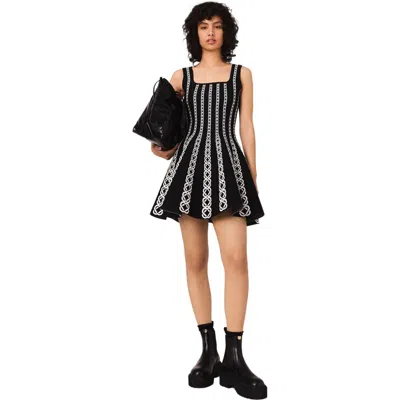 Maje Mini Jacquard Knit Dress In Multi