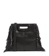 Maje Leather Mini M Bag With Chain In Black
