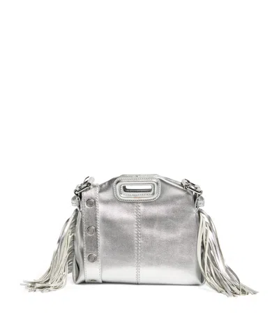 Maje Mini Leather Miss M Shoulder Bag In Black