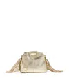 Maje Metallic Leather Miss M Mini Bag In Gold