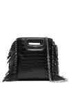 Maje M Embossed-crocodile Tote Bag In Black