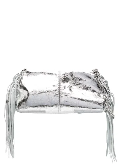 Maje Miss M Metallic Mini Bag In Silver