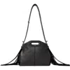 Maje Miss M Smooth Leather Mini Bag In Black