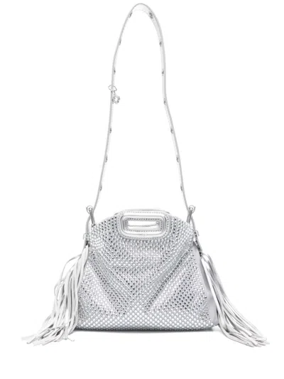 Maje Mini Miss M Shoulder Bag In Silber