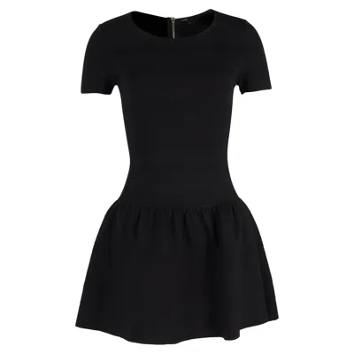 Maje Mini Peplum Dress In Black Polyester