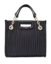 Maje Mini Quilted Leather Tote Bag In White