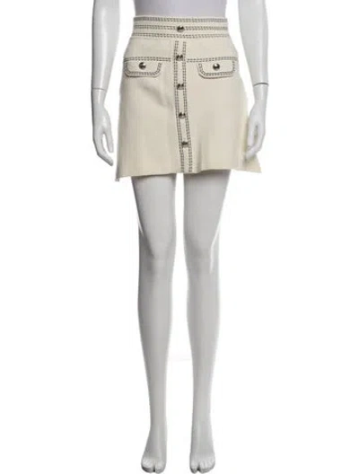 Pre-owned Maje Mini Skirt In White