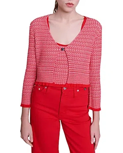 Maje Minimaille Cardigan And Tank Top Set In Red
