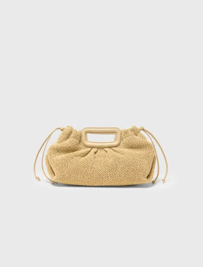 Maje Mipli Bouclé Effect Clutch Bag In Beige