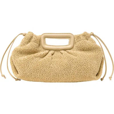 Maje Mipli Bouclé Effect Clutch Bag In Gold