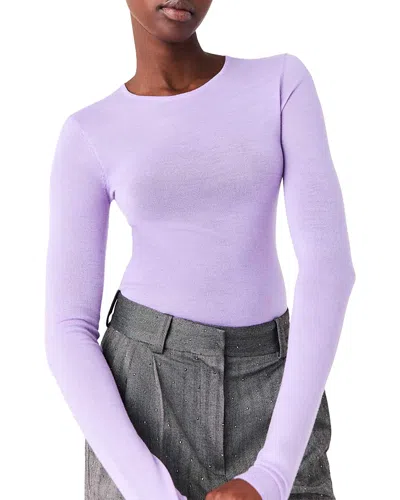 Maje Miralia Wool Second Skin Sweater In Purple
