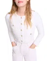 MAJE MIRTALY SEQUIN WARP KNIT CARDIGAN