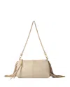 Maje Miss M Plain Leather Clutch Bag In Vanilla Ecru