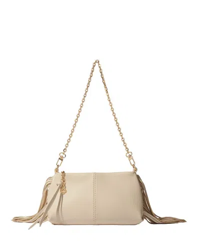 MAJE MISS M FRINGED LEATHER CLUTCH