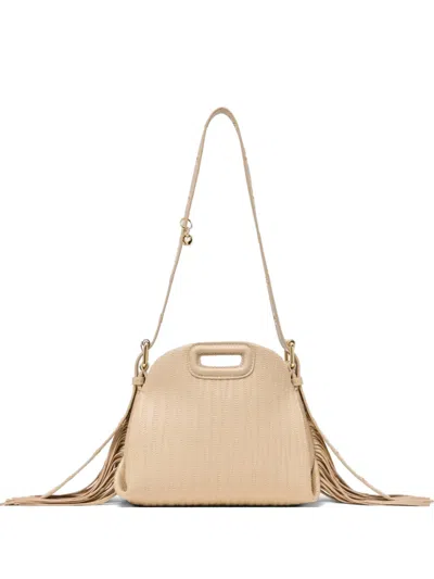 Maje Miss M Fringed Tote Bag In Neutral
