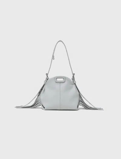 Maje Miss M Micro Grained Leather Bag In Grey