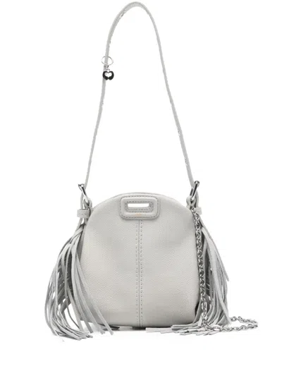 Maje Miss M Micro Grainy Mini Bag In Gray