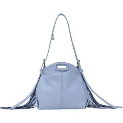 Maje Miss M Micro Leather Bag In Blue