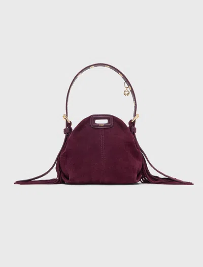 Maje Miss M Micro Suede Bag In Eggplant