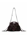 Maje Womens Miss M Mini Sequin-embellished Shoulder Bag Brown In Black