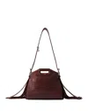 Maje Crackled Leather Miss M Mini Bag In Burgundy