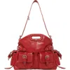 Maje Miss M Mini Cargo Leather Bag In Red