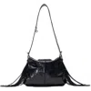 Maje Miss M Mini Cracked Leather Bag In Black