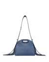 Maje Miss M Mini Denim Bag In Blue Jean